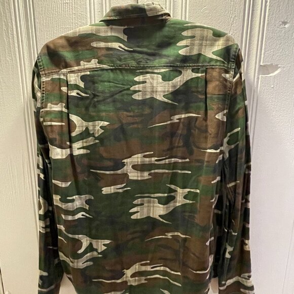 POLO Ralph Lauren Denim & Supply Plaid Camo Long Shirt Purple YSL Gucci Boss AX - Picture 3 of 6